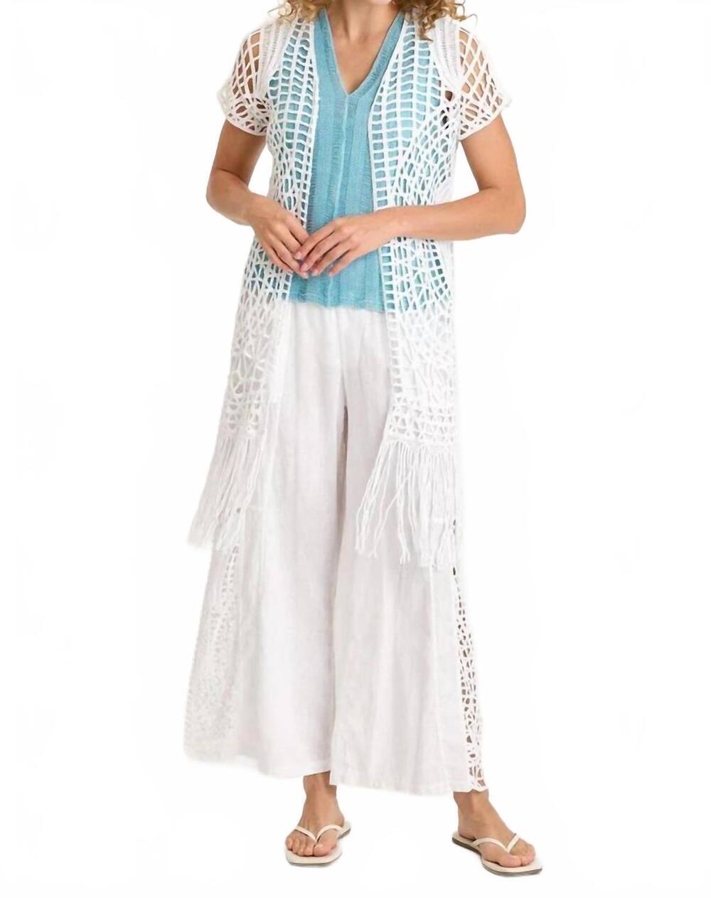 NEW XCVI calix open front cover-up in white